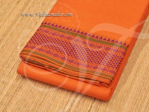 Orange Dance Saree Bharatanatyam Kuchipudi Practice Sari Buy Now 5.4 Meter
