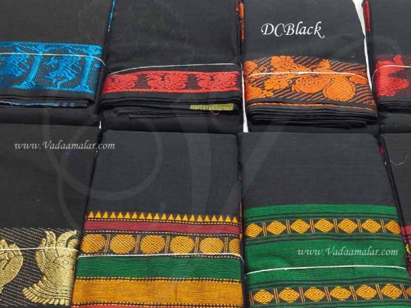 Black Colour Kuchipudi Bharatanatyam Odissi Dance Practice Saree Pure Cotton