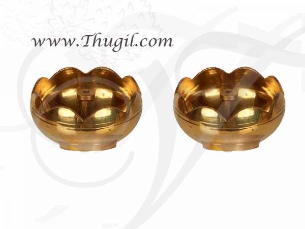 Swastika Jyoti Small  Brass Decorative Diyas in Flower Design Buy Now 1