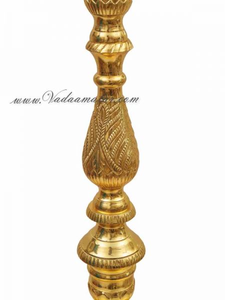 Lamp Gold Plated Brass Diya Goddess Lakshmi Vilakku  Buy Now 3 Feet
