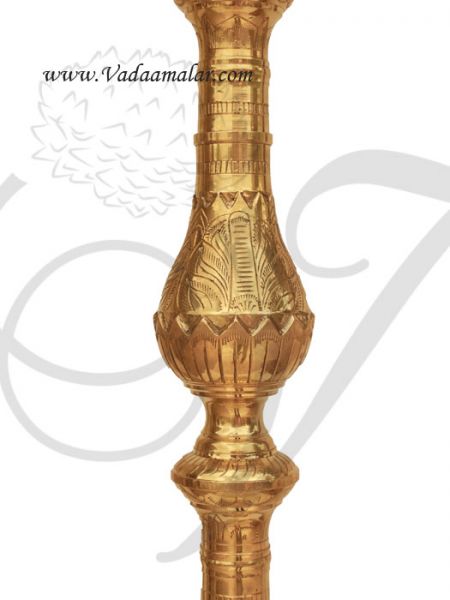 36 inch / 3 feet Ganesha Standing Brass Diya India Indian Gift