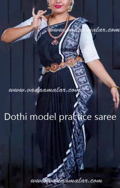 (6.2 mtrs) Kuchipudi Bharatanatyam Dance Practice Saree Pure Cotton Sarees