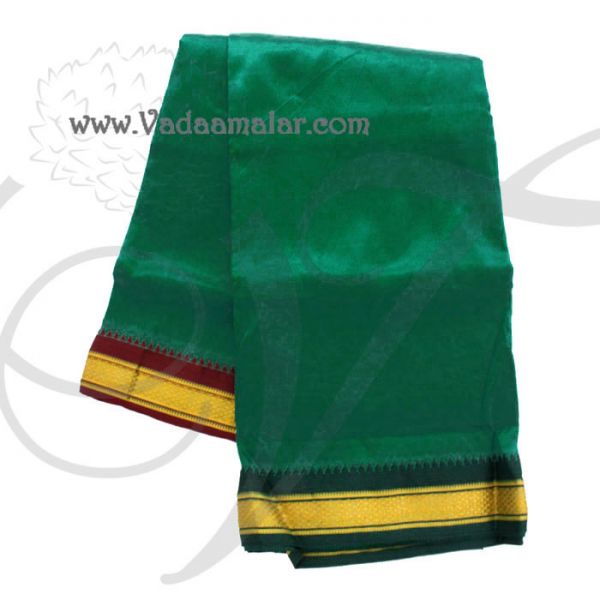 Synthetic Colour Dothi Dhoti Pancha with border Traditional Indian Hindu