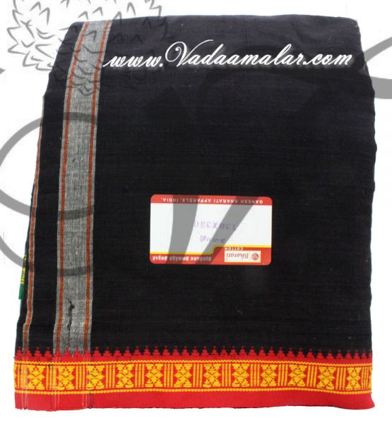 Hindu Puja Black Colour Cotton Dothi Dhoti Vesti Chadar