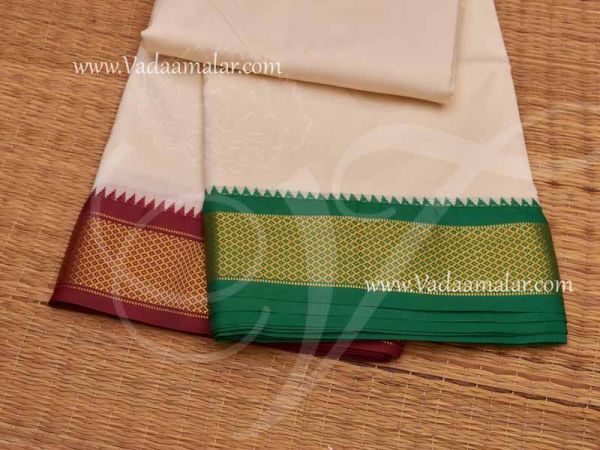 6.2 meters/ 9 x 5  yards Hindu Puja Off White Colour Cotton Dothi Buy Now