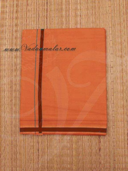Kavi Orange Cotton Dhoti Hindu Puja Vesti Chadar Buy Now 2 meters