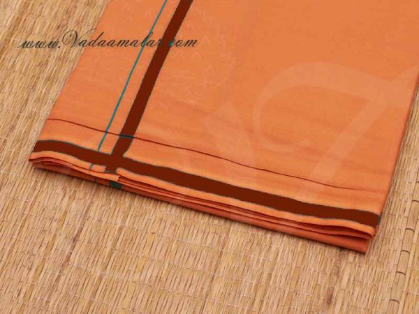 Kavi Orange Cotton Dhoti Hindu Puja Vesti Chadar Buy Now 2 meters
