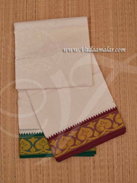 6.2 Meters / 9 x 5  yards Traditional Off White Dhoti Buy Now 