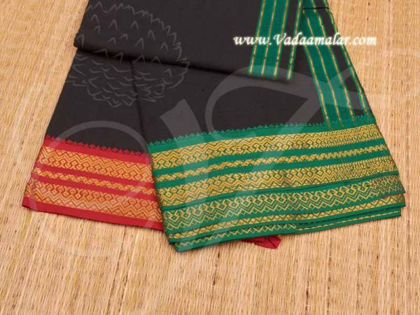 Hindu Puja Black Colour Cotton Dothi 6.2 Meters / 9 x 5  yards Buy Now