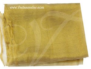 Semi-Crushed Bright Gold Tissue Stole Dupatta Chunni shawl 2.5 meters Yellow