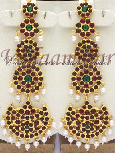 kuchipudi Jewellery Ear to hair extensions Traditional Temple Kemp stone 