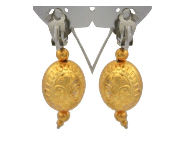 India Fancy Dress Dress Earrings Clip On imitation gold ear hangings