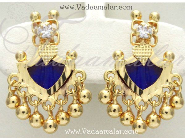 Palakka Traditional India Indian Kerala Earring Earstud Micro Gold plated