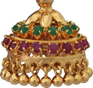 Beautiful Ruby Emerald stone jewelry earring jhumka jhumki buy tradtional Indian ear hangings