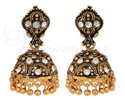 Trendy Jhumka Online white stone Earrings Jhumkis Jhumkas Ear studs buy online
