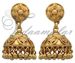 Jhumka Earrings Traditional Indian Micro Gold plated Jhumki Jumki Ear studs