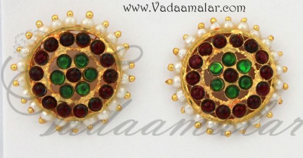 Round Traditional temple jewellery Earring Studs Earrings pin type