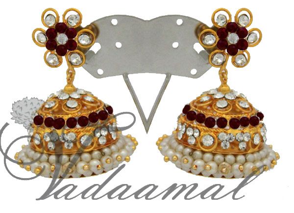 Indian Jhumkis Jhumka Traditional South India Earrings Ear studs