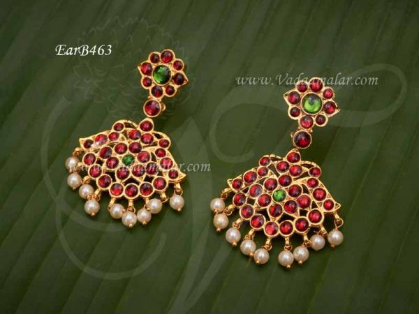 Earring Temple Jewellery Kemp Stone Bharathanatyam Kuchipudi Earrings Buy Now