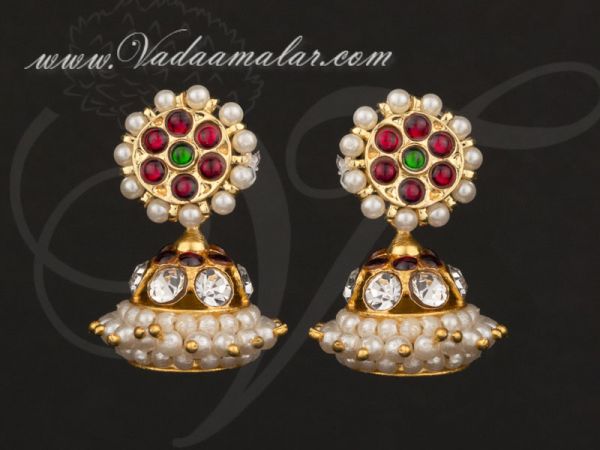 Kids size Traditional South India Kemp Earrings