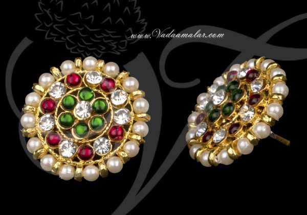 Traditional Round Kemp Earring Ear Studs 