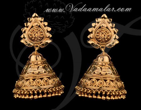 Micro Gold plated Jhumki jhumka earrings buy online 