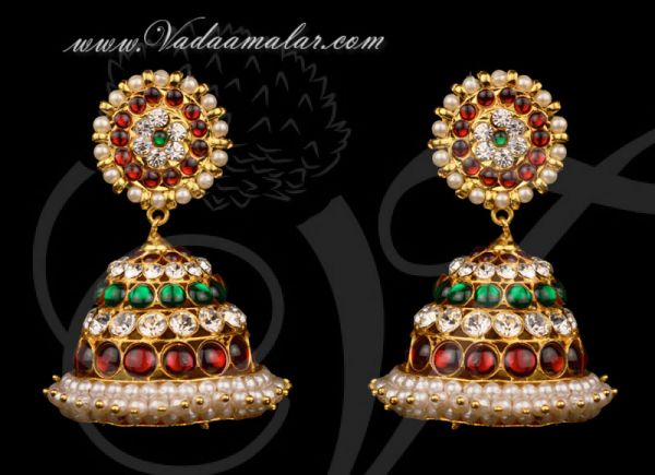 Large Size Jhumkis mohiniyattam jewellery online South India designs