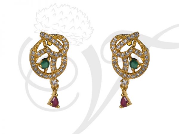 Ruby Emerald Stones Ear studs Buy Online 