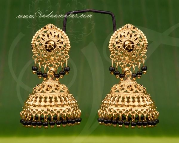 Micro Gold Plated Cute Jhumki Jhumka Indian Earring Ear Studs 