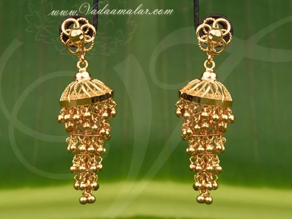 5 Steps gold plated  jewelry earring  buy traditional Indian ear hangings