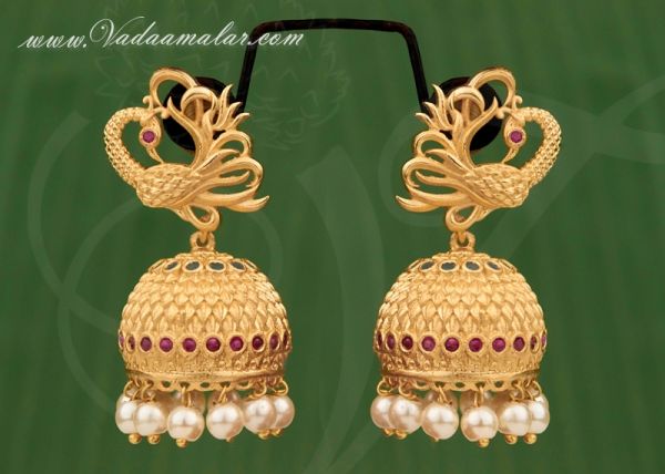 Gold Plated Peacock Design Jhumka Jhumki Buy Online