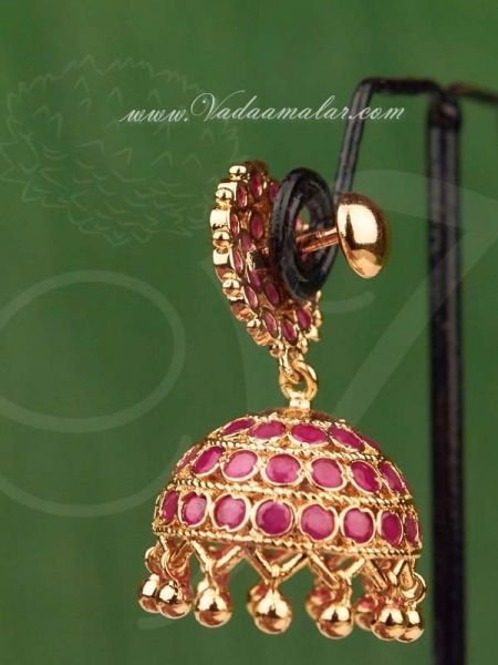 Gold Plated Ruby Stone Jhumka Jhumki Buy Online