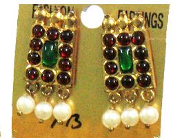 Kemp Stone Traditional Temple Earring Studs Earrings pin type