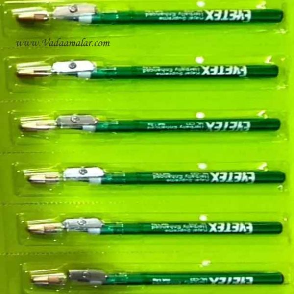 3 pencils Eyetex Kajal Eyebrow Pencil for Eyes - Black