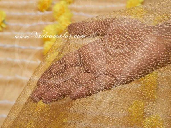 Gold Net Fabric for Stole Dupatta Chunni shawl 2.5 meters- Buy Online
