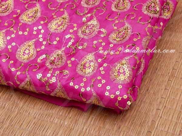Gold Leaf Synthetic Sequin Fabric for Decorations - Pink Buy Online