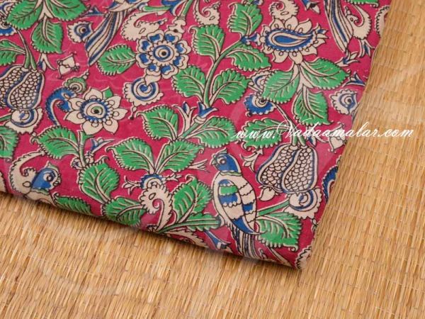 Kalamkari Fabric Flower Design Material Pure Cotton Buy Now