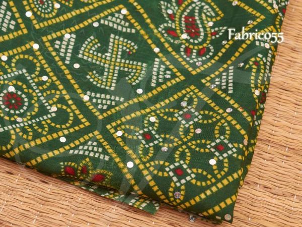 Green Colour with Indian Design Fabric Background Decoration for Wall Puja Buy Now