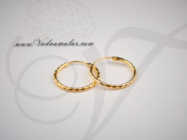 Round Ring Type Gold Imitation Hoop Earrings - Small size