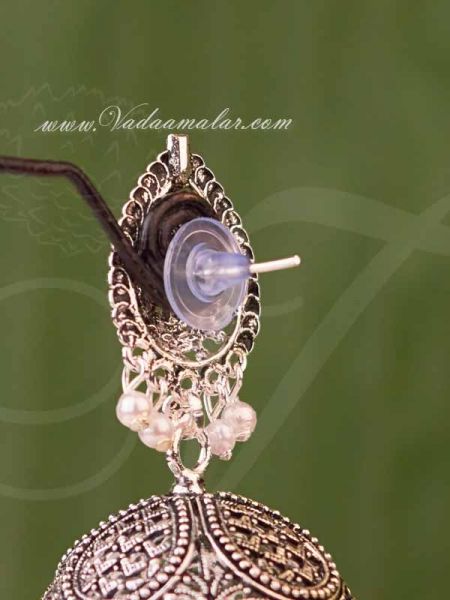 Buy Cute Beads Earring Online Silver Oxidised India Ear hangings