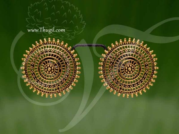 Brass Earring Oxidised Gold Colour Ear Hangings Buy Now