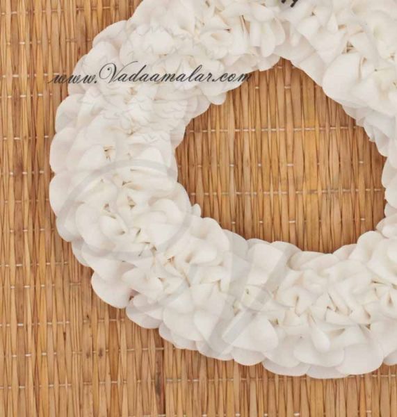 White flower petals artificial Flower for hair Gajra braid Band Bharatanatyam