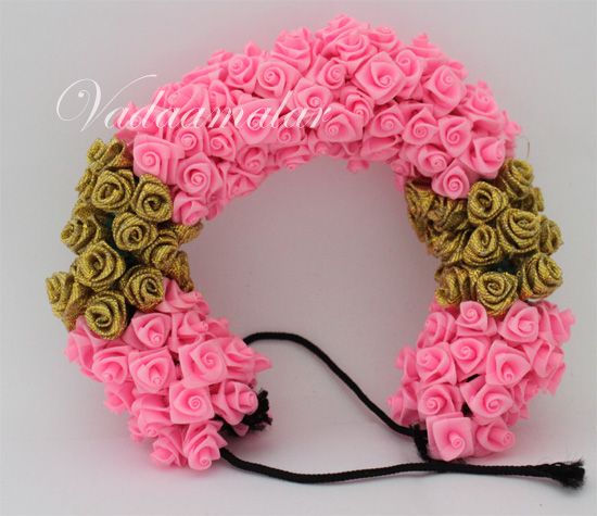 Artificial Pink Rose Roses Flower for hair braid Band Indian Wedding Dances