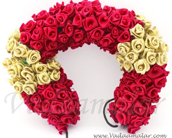 Artificial Red Rose Flower for hair braid Band India Wedding Dances