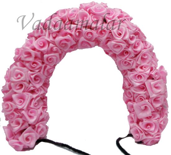 Artificial Light Pink Rose Flower for hair braid Band India Wedding Dances