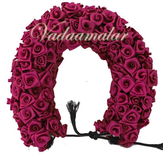 Artificial Rose Dark Pink Burgendy Flower for hair braid Band India Festival Wedding Dances