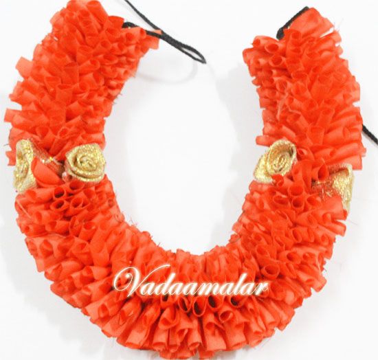 Orange Artificial Flower Strand for hair braid Band Indian Wedding Dances
