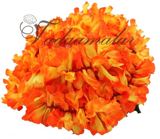 Artificial Orange Cloth Flower Hangings Decoration Wedding Hall festival decorations - 10 meters
