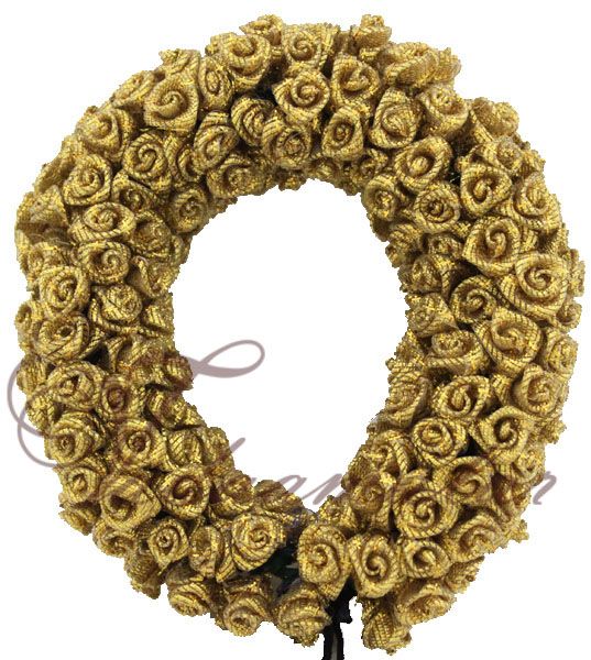 Artificial Rose Gold Flower for hair braid Band India Festival Wedding Dances