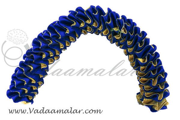 Ink Blue Color Tissue Flower Band Strand For Hair Braid